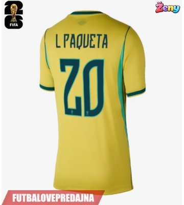 Lacne Ženy Futbalové dres Brazília Lucas Paqueta #20 MS 2026 Krátky Rukáv - Domáci